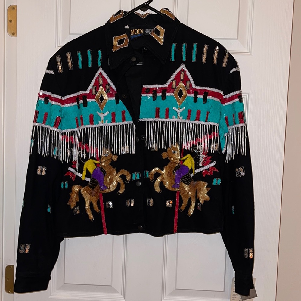 Embellished Black Jean Jacket